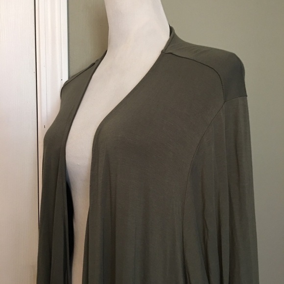 Torrid Green Open Front Cardigan Sweater - Picture 5 of 9